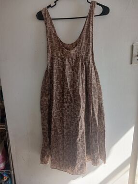 Marni Brown Geometric Midi Dress